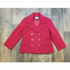 Rothschild Red Wool Pea Coat Jacket Girls